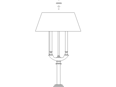 Bloques DWG de Lámpara con Dos Bombillas