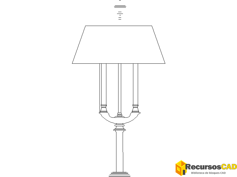 Bloques DWG de Lámpara con Dos Bombillas