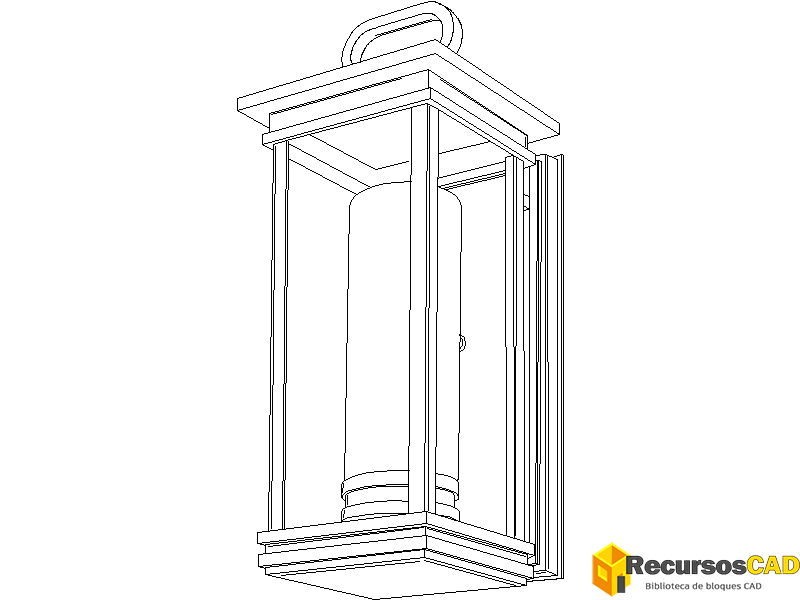 Lámpara de pared de farol de caja