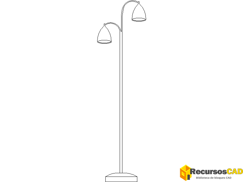 Bloques DWG de Lámpara de Pie con Diseño de Árbol