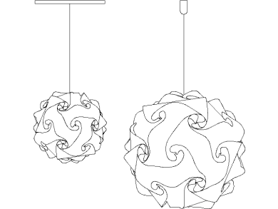 Lámparas colgantes de papel para AutoCAD