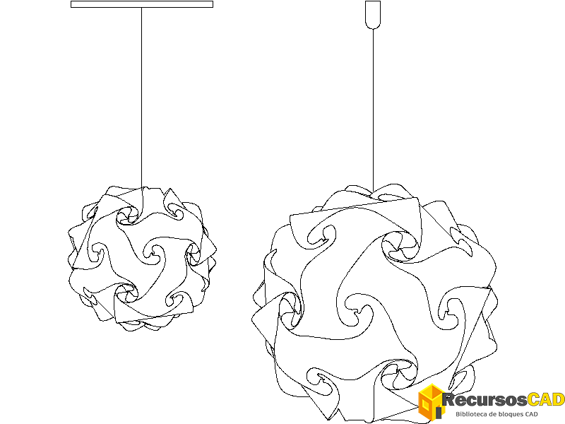 Lámparas colgantes de papel para AutoCAD