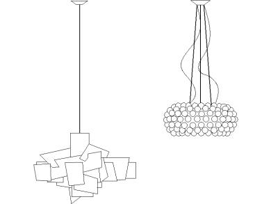 Lámparas colgantes modernas para AutoCAD