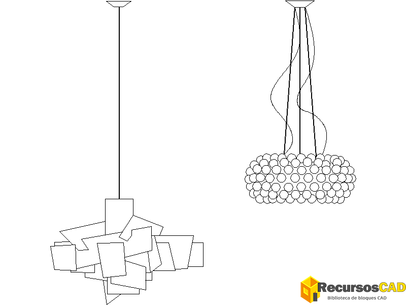 Lámparas colgantes modernas para AutoCAD