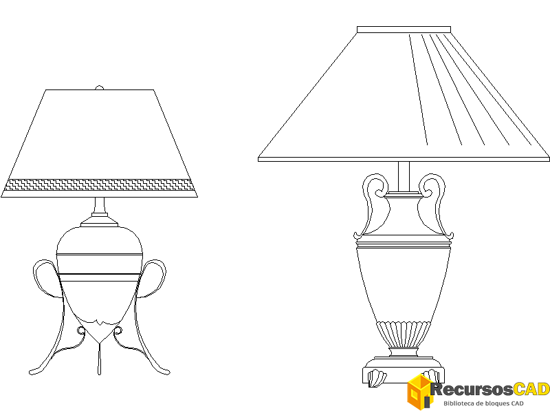 Lámparas con cuerpo en forma de jarrón