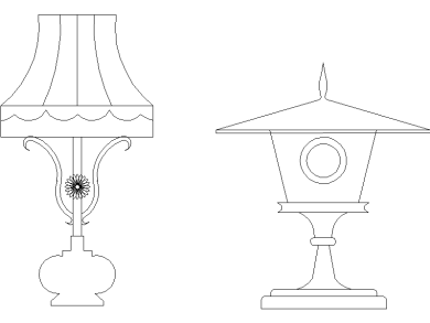 Lámparas de mesa ornamentales para AutoCAD