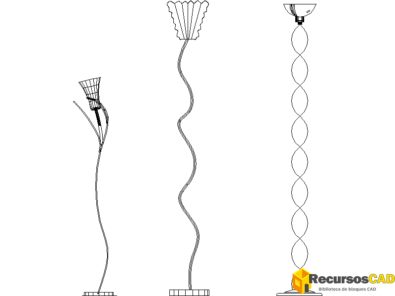 Lámparas de pie con tubos ondulados
