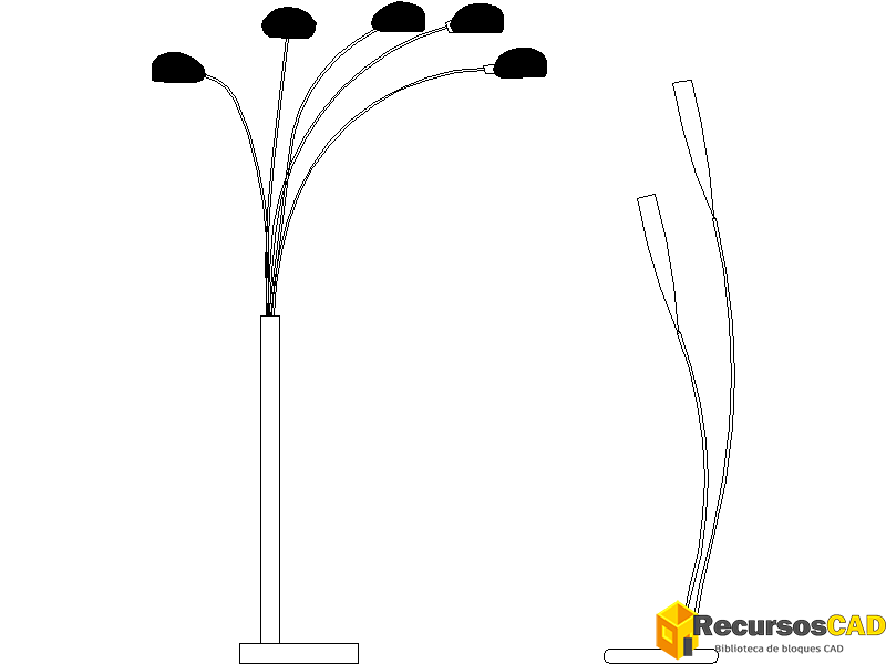 Lámparas de pie direccionales multibrazo