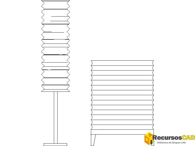 Bloques DWG de Lámparas de Torre Acordeón