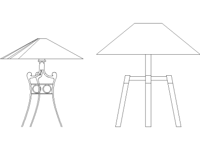 Bloques DWG Lámparas de Mesa Trípode