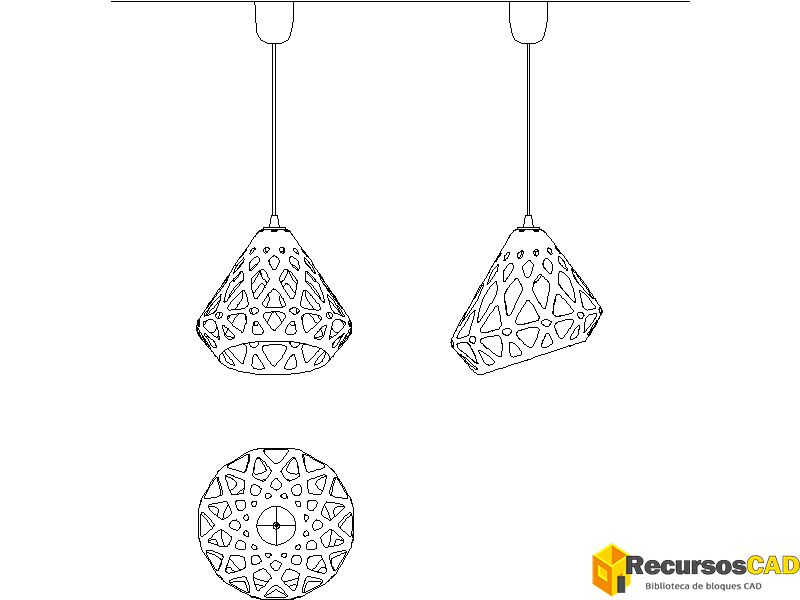 Lámparas individuales colgantes Zaha para AutoCAD gratis