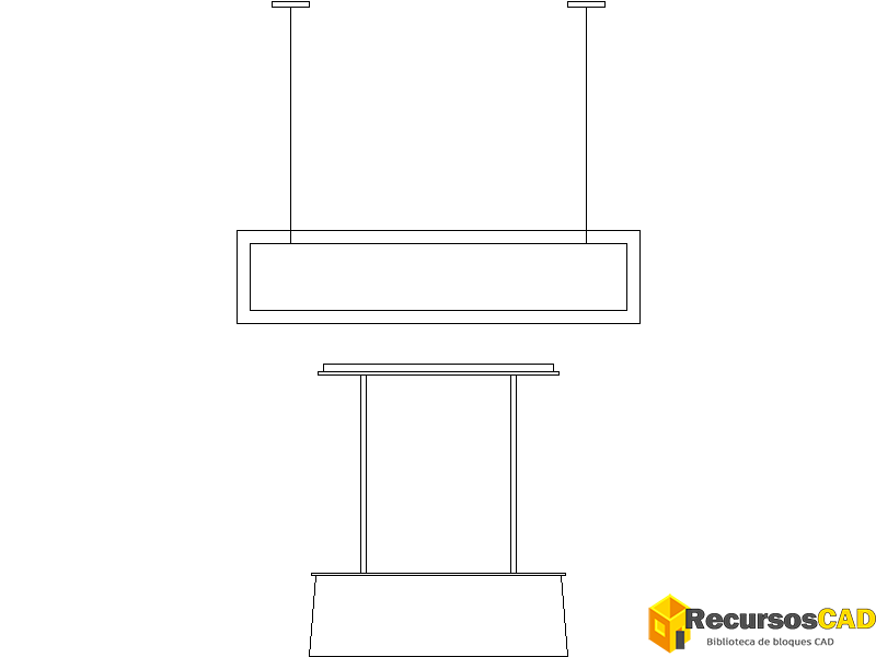 Luces Led rectangulares DWG Gratis