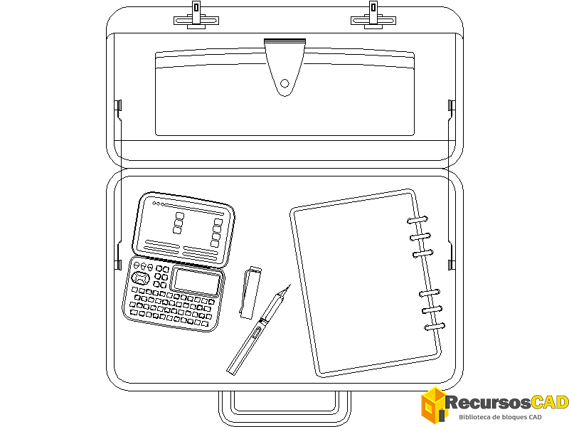 Bloques DWG de Maletín Abierto
