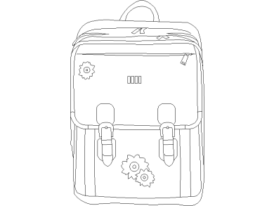 Bloques DWG Mochila de Niño