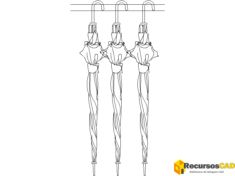 Paraguas con mango de madera