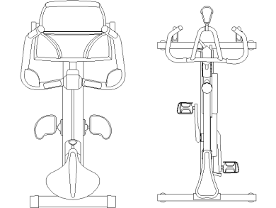 Plano de dos bicicletas eléctricas de spinning