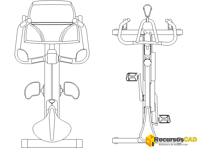 Plano de dos bicicletas eléctricas de spinning