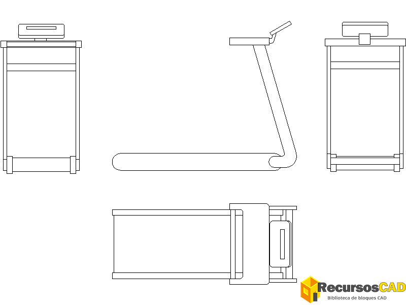 Proyección ortogonal de una cinta de correr