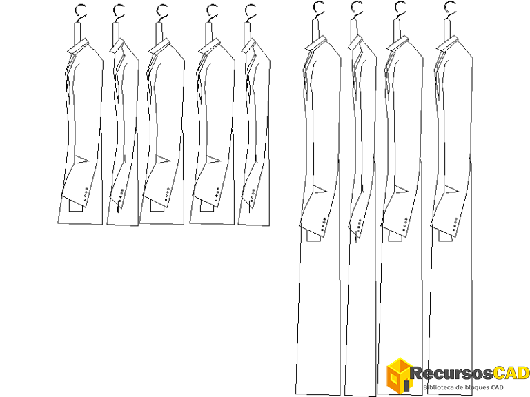 Bloques DWG de Abrigos: Ropa para AutoCAD Gratis en 2D - RecursosCAD