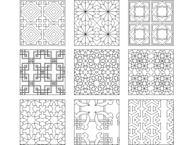 Texturas geométricas para baldosas de exterior