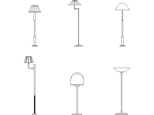 Bloques DWG de Lámparas de Pie