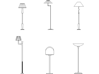 Bloques DWG de Lámparas de Pie