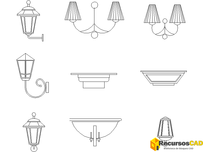 Varios modelos de apliques armados