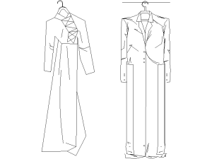 Vestido elegante con abrigo a juego