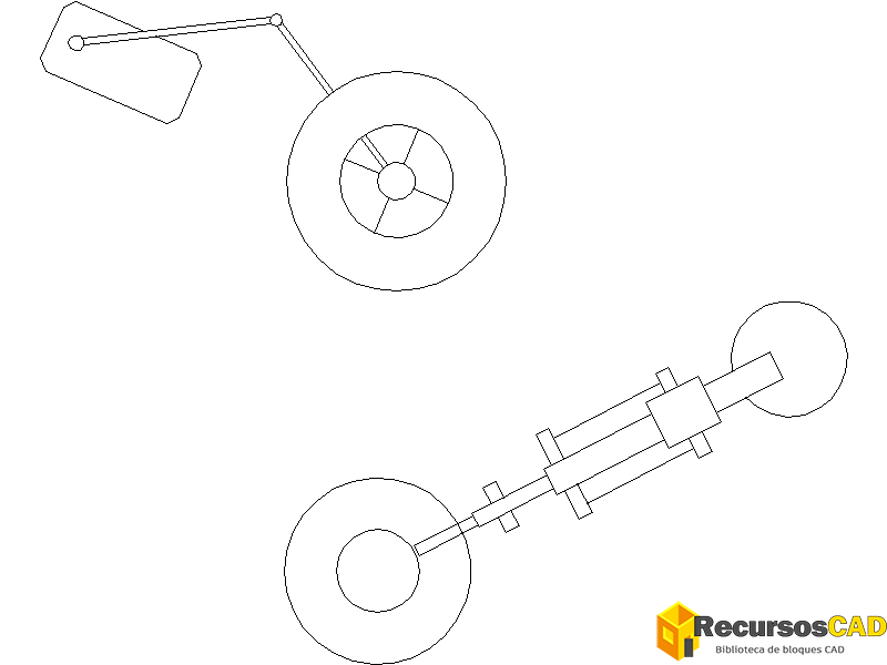 Vista en planta de lámparas de escritorio