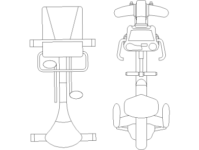 Vista superior de bicicletas de spinning modernas