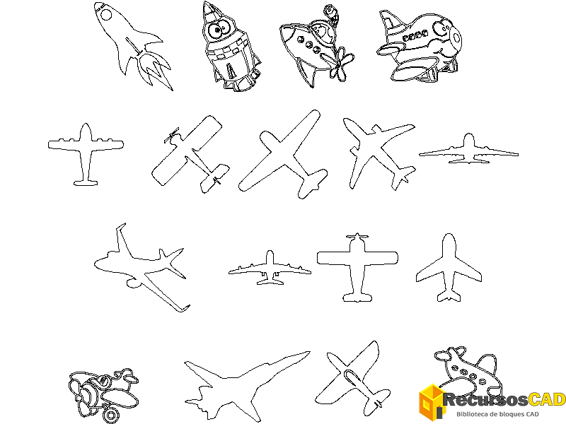 Bloques DWG de Vinilos para Ventanas de Aviones y Cohetes Gratis