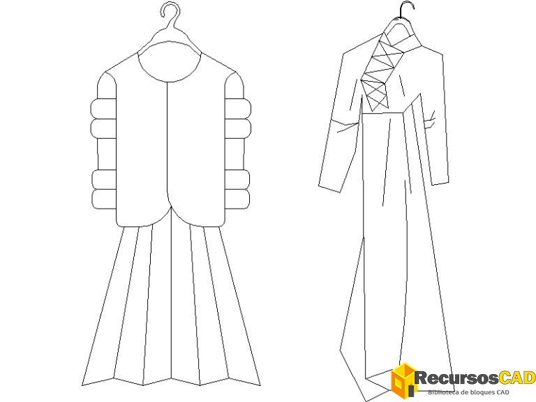 Bloques DWG de Abrigos: Ropa para AutoCAD Gratis en 2D - RecursosCAD