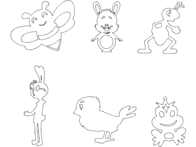 Bloques DWG de Caricaturas de Animales Bonitos