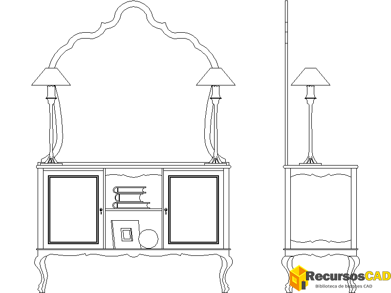 Aparador con espejo en la parte superior