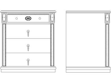 Aparador decorado estrecho