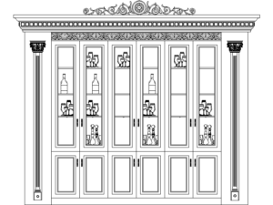 Descargar vitrina clásica AutoCAD DWG Gratis – Mueble 2D detallado