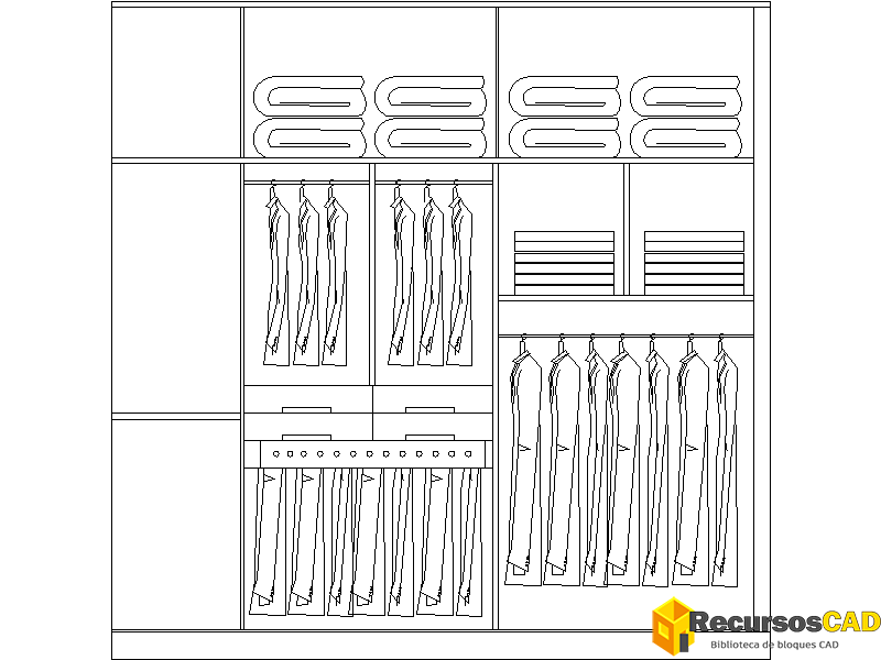 Bloques AutoCAD DWG Armario Empotrado
