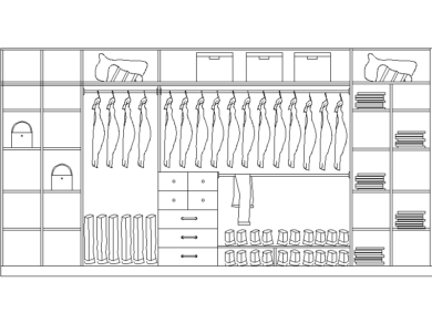 Bloques AutoCAD DWG Guardarropa Ordenado