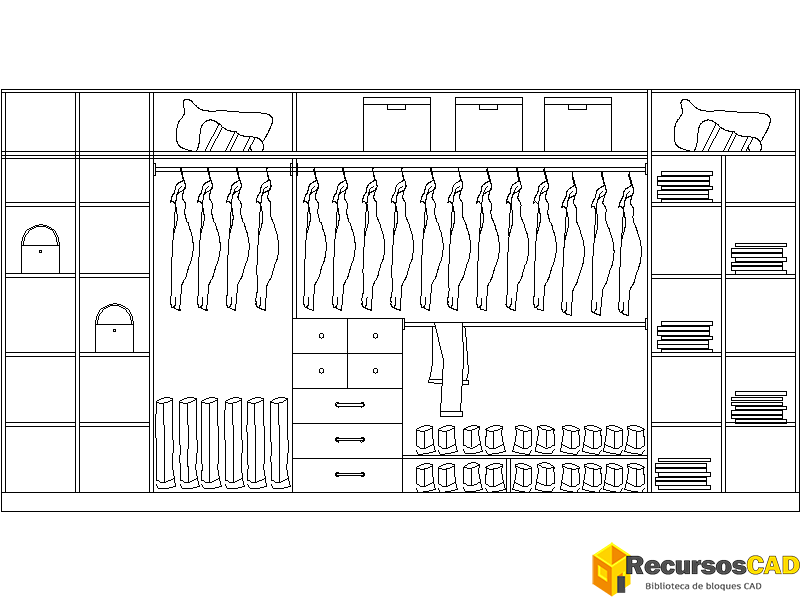 Bloques AutoCAD DWG Guardarropa Ordenado