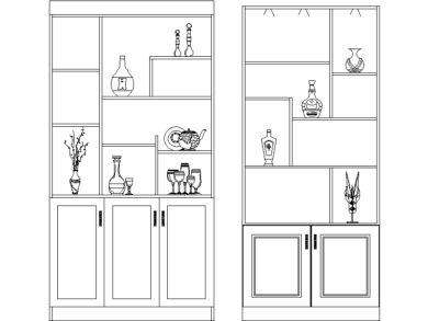 Bloques AutoCAD DWG: Armarios Abiertos