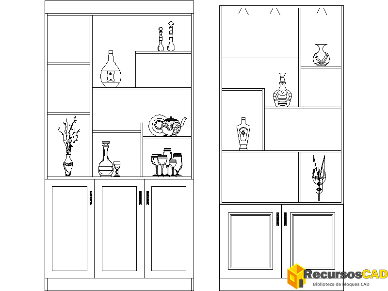 Bloques AutoCAD DWG: Armarios Abiertos