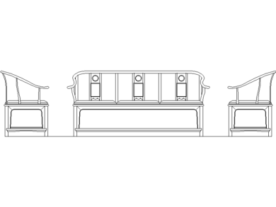 Bloques DWG de Bancos de Jardín y Banco de Madera con Sillas