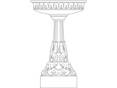 Baño de pájaros esculpido