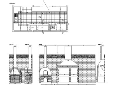 Barbacoa al aire libre y horno de barro