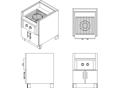 Barbacoa de gas de 1 quemador para exterior