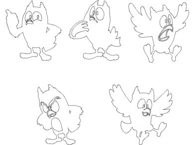 Bloques DWG de Búhos Caricaturizados