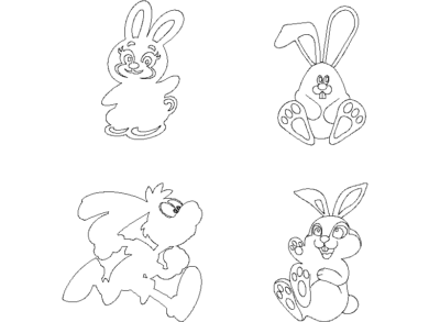 Bloques DWG de Conejitos de Dibujos Animados para AutoCAD 2D Gratis
