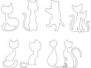 Descargar Gatos AutoCAD DWG Gratis – Siluetas 2D