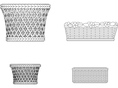 Cubre macetas de bambú