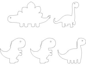 Bloques DWG de Dinosaurios Caricaturizados